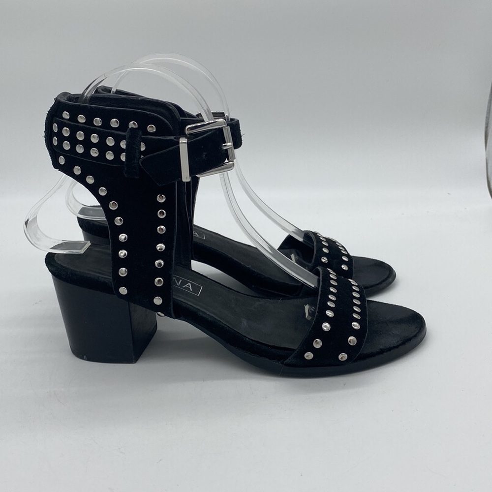 Sol Sana Sandal Heels Studded Black Womens Size 37 6